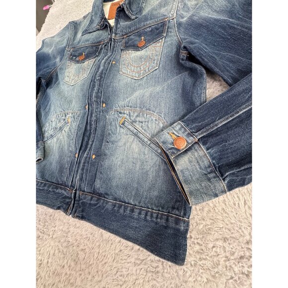 NWOT True Religion Denim 2012 Trucker Jacket S 50s Style Zip Classic American - Picture 3 of 14